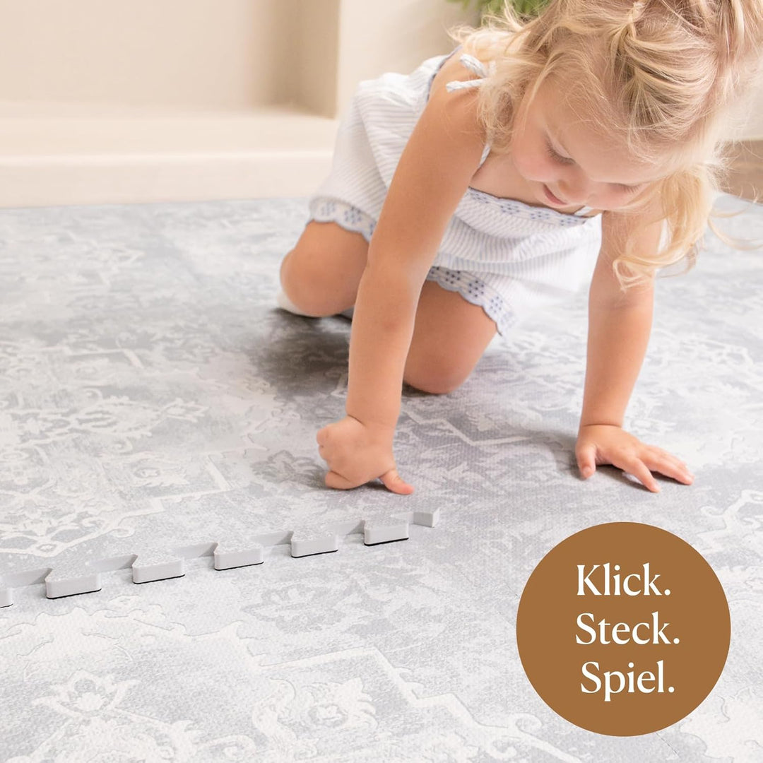 Toddlekind Puzzlematte Kinder, 6-Tlg. Inkl. Rand – Baby-Puzzlematten & Puzzle Bodenmatte, Ungiftige