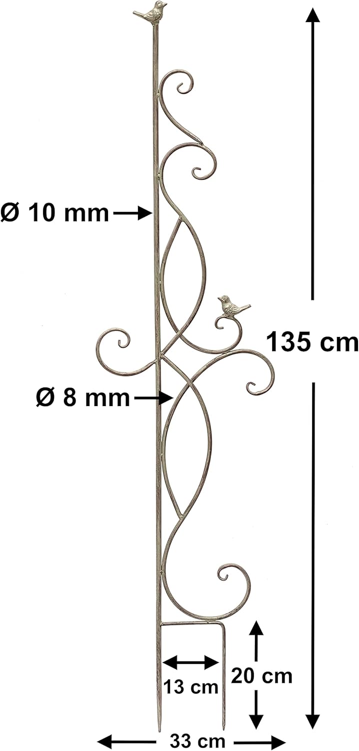 DanDiBo Rankhilfe Metall Rankgitter 135 cm 93999 Kletterhilfe Bodenstecker Blumenhalter Ranksäule