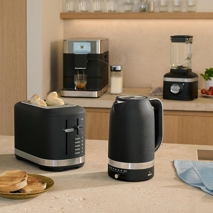 KitchenAid 5KEK1701EBK Wasserkocher 1,7 L mit digitaler Temperatureinstellung (50°C-100°C), Warmhalt
