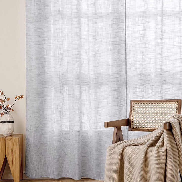 MIULEE Vorhang Gardinen Leinen mit ösen Voile Vorhänge Leinenoptik Gardinen Wohnzimmer Modern Fenste