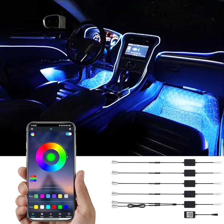 TABEN Auto Innenraum Umgebungslicht 64 Farben APP Control Auto Dekoration Atmosphäre Licht Kit Wasse