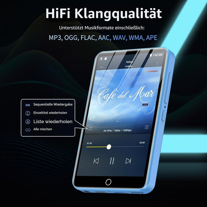 MP3-Player mit Bluetooth und WiFi, ZAQE 80GB Speicher& Android OS, 4" Touchscreen Spotify Musik&Vide