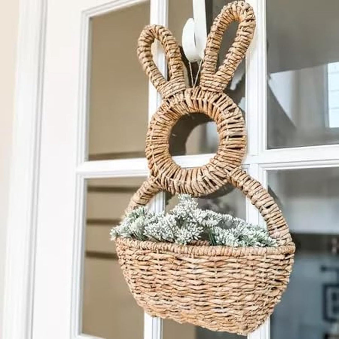 Bunny Basket Hanging Wall Pocket Spring Dekoration, Hängender Osterhase Ornament, Hase zum Aufhängen