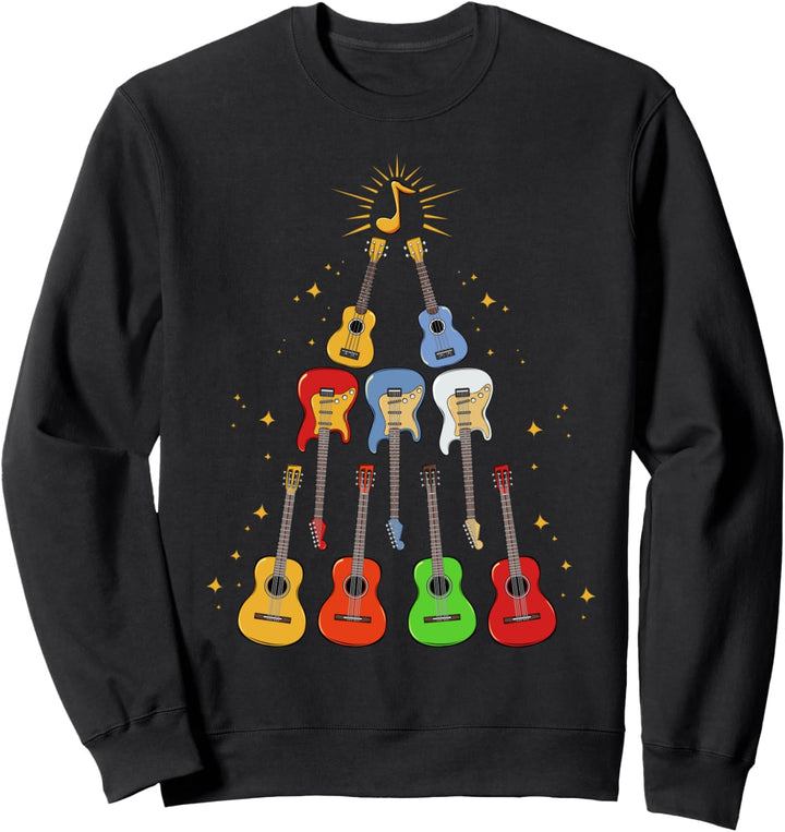 Weihnachtsbaum Gitarre Musik Tannenbaum Weihnachten Lustig Sweatshirt