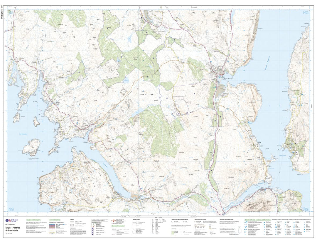 Skye - Portree and Bracadale (OS Explorer Map, Band 410), Karte