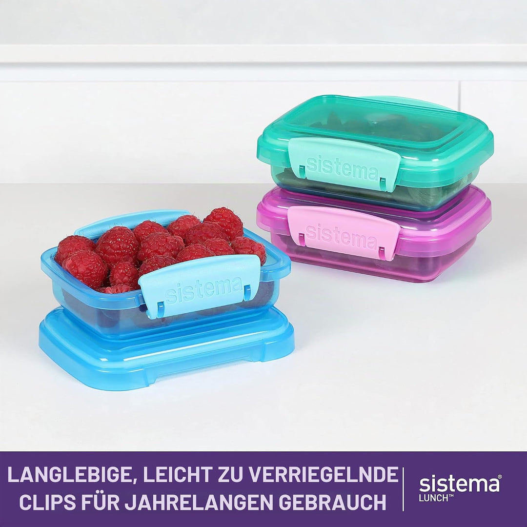 Sistema Lunch Frischhaltedose | 200 ml | kleine Snackboxen | BPA-freier Kunststoff | gemischte Farbe