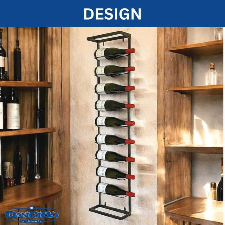 DanDiBo Weinregal Wand Metall Schwarz 240403 Flaschenregal Schmal Wandmontage Wine Rack Weinflaschen