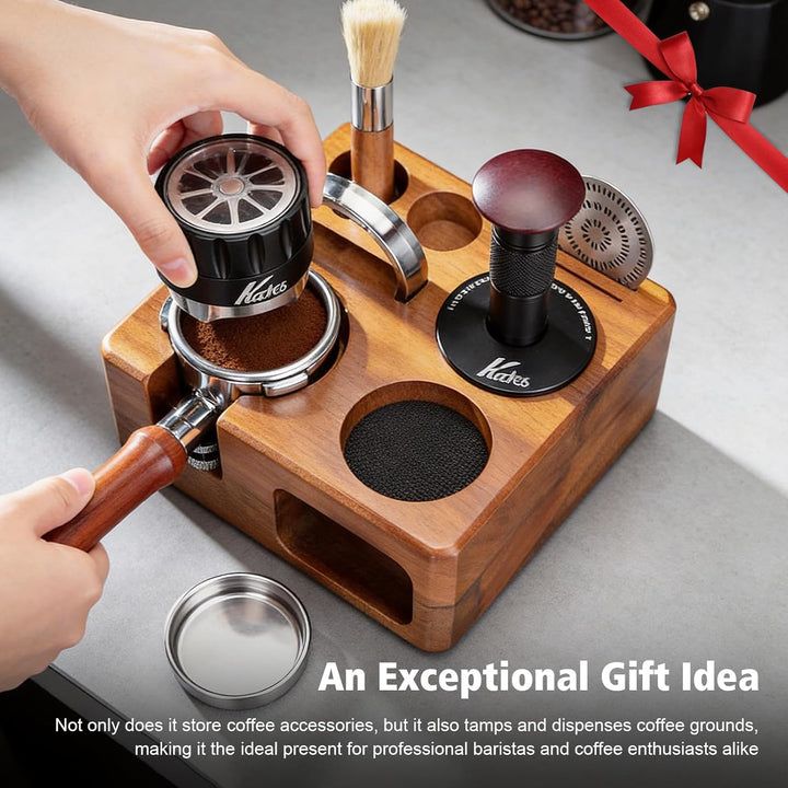 Tamperstation 58mm,Espresso-Tamperhalter,Tamperstation Holz für Siebträger,Für Siebträger, Kaffeebür