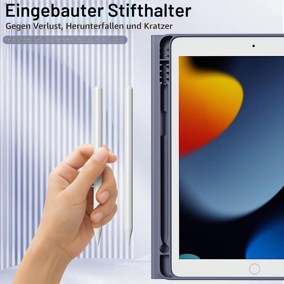 Tastatur Hülle für iPad 10,2 Zoll 9. 8. 7. Generation 2021 2020 2019, Abnehmbarer Bluetooth QWERTZ K