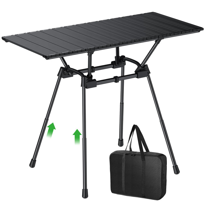 GARLLEN Campingtisch klappbar, 89x40,5cm &amp; 4 höhenverstellbar Klapptisch Aluminium Leicht Mehrzweckt