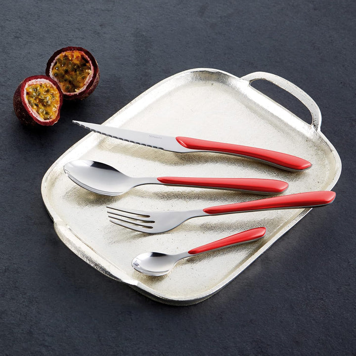 Amefa ECLAT Besteck Set | Rot | Essbesteck 16-teilig | für 4 Personen | Edelstahl rostfrei | hochwer