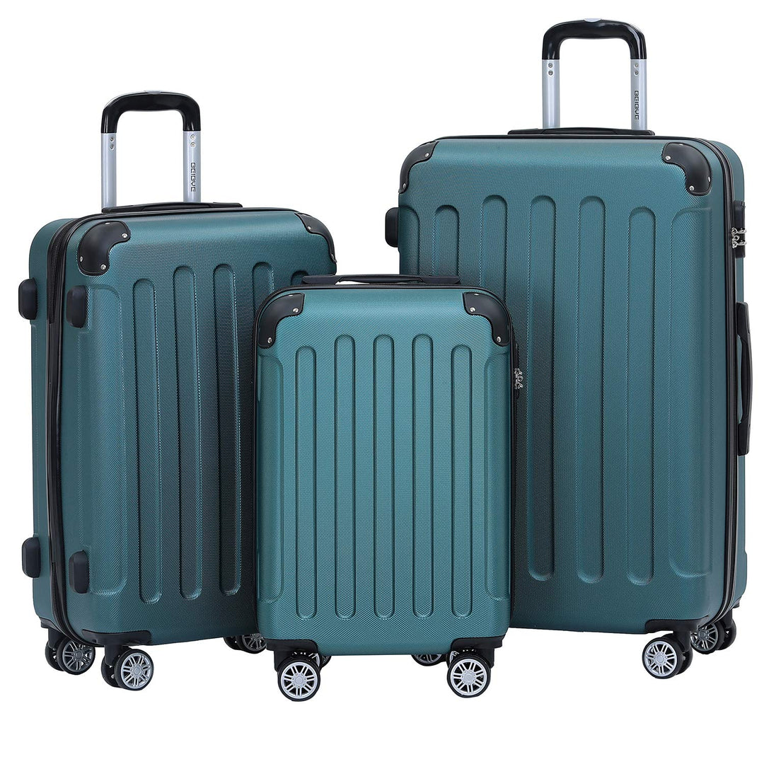 BEIBYE- Hartschalenkoffer Koffer Trolley Rollkoffer Reisekoffer Zahlenschloss 4 Zwilings-Rollen (For