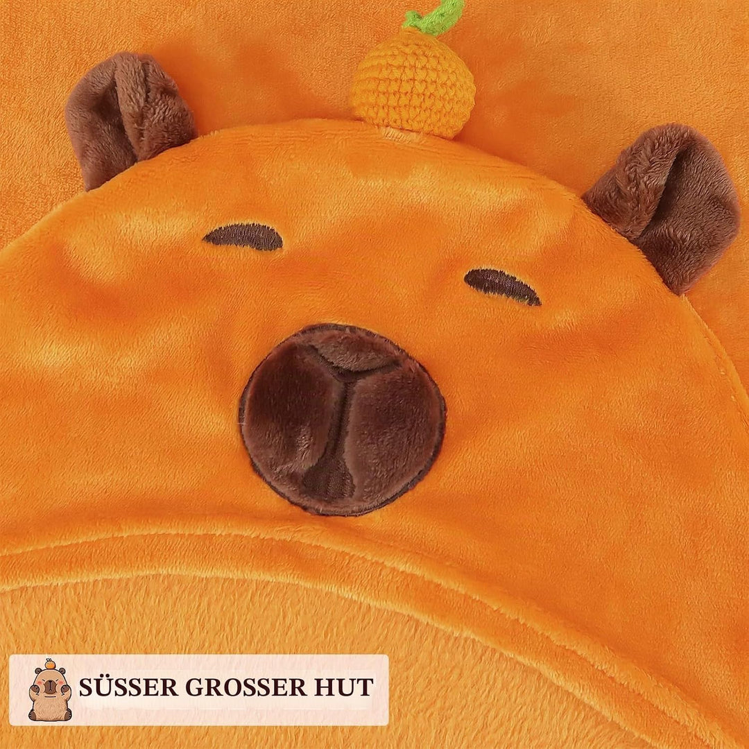 MSISILY Tragbare Decke Hoodie Kuscheldecke Mit Ärmeln, Decke Zum Anziehen Grosse Capybara Decke Gesc