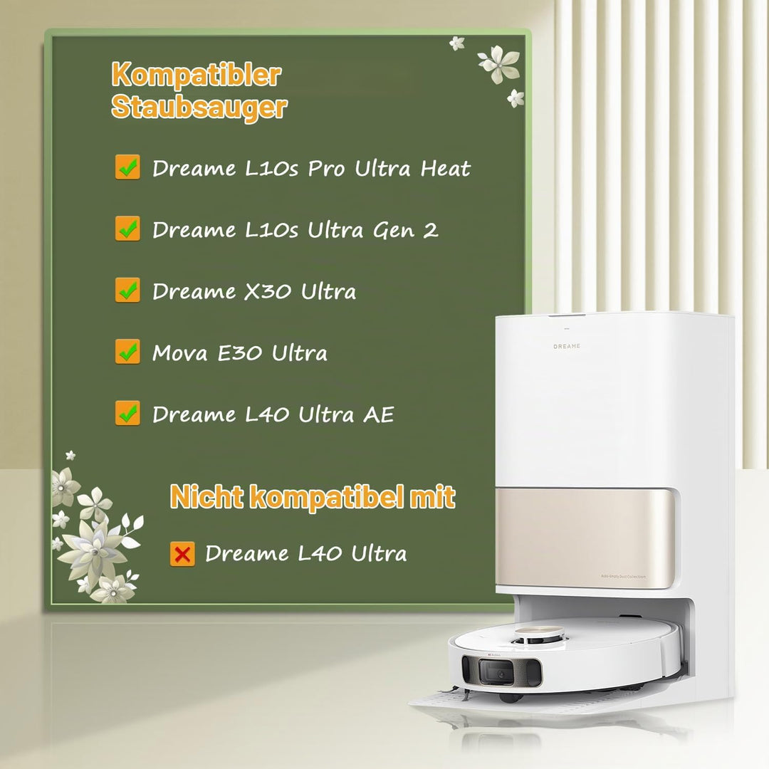 Zubehör kompatibel mit Dreame L10s Pro Ultra Heat /L10s Ultra Gen 2 /L40 Ultra AE /X30 Ultra, für Mo