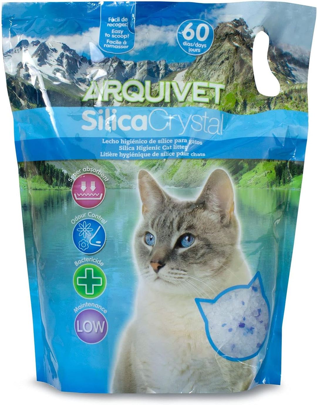 Arquivet Silica Crystal Pack 4 x 7.6L Katzenstreu - saugfähig, hilft Gerüche und Bakterien zu entfer