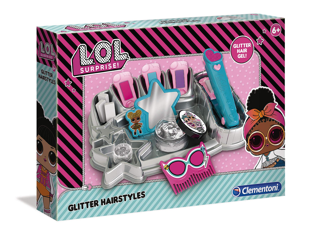 Clementoni 18547 L.O.L Surprise – Haarstudio, funkelndes Equipment für Frisuren & Stylings, inkl. Ka