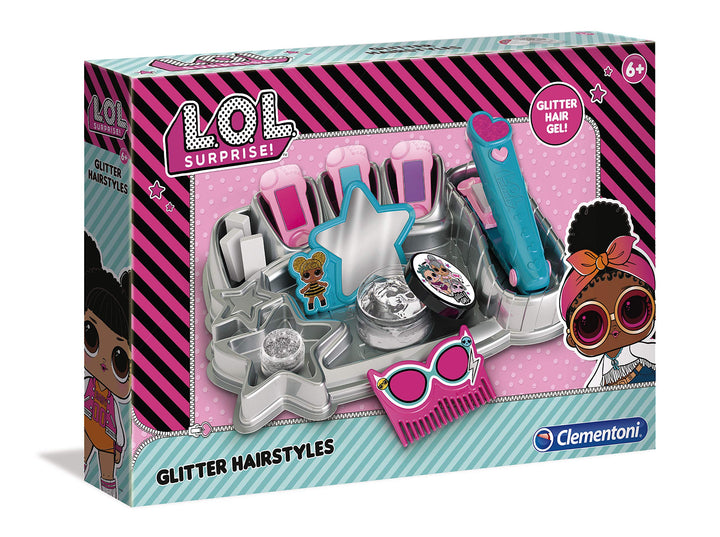 Clementoni 18547 L.O.L Surprise – Haarstudio, funkelndes Equipment für Frisuren & Stylings, inkl. Ka