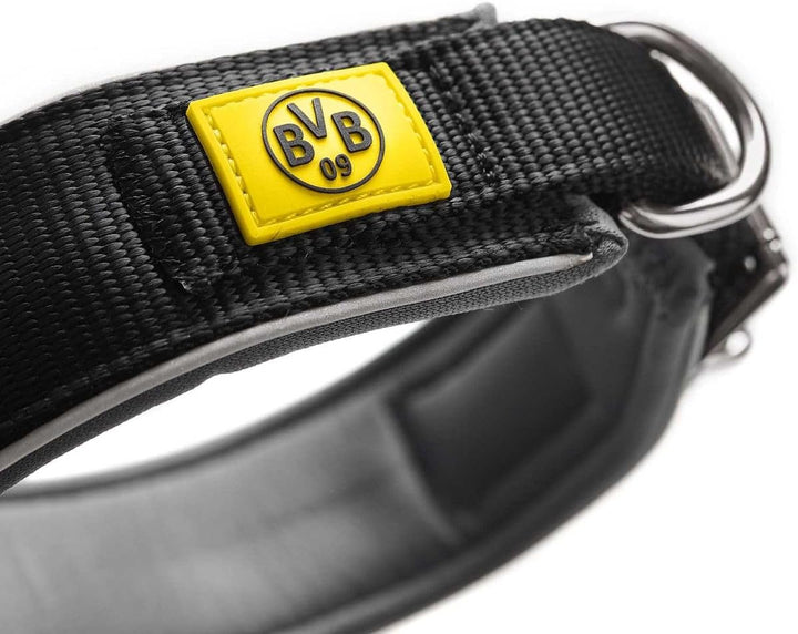 HUNTER NEOPREN REFLECT BVB Hundehalsband, Nylon, Neopren gepolstert, reflektierend, 65 (L-XL), schwa