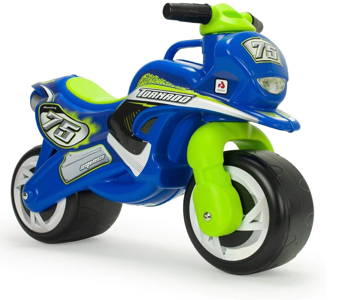 INJUSA - Moto Laufrad Tundra Tornado Blue, Ride-on für Kinder von 18 bis 36 Monaten, mit permanenter