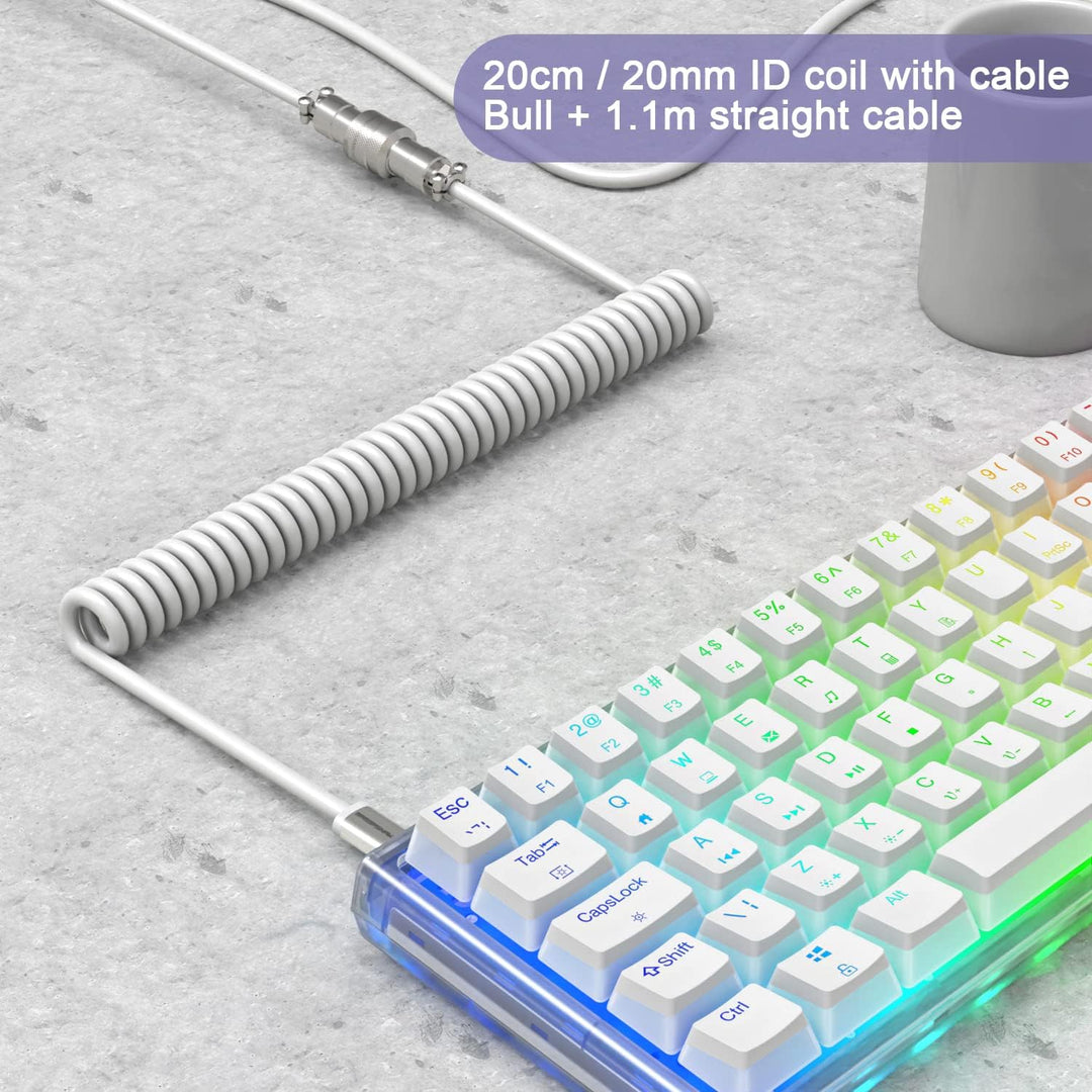 XINMENG Deluxe Custom Coiled USB-C Mechancial Keyboard Cable Premium Aviator Spiralfeder Geflochtene