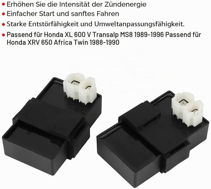 CDI-Modul, 2 Stück ABS CDI-Zündung, CDI-Box-Zündung, Passend für XL 600 V Transalp MS8 1989–1996 und