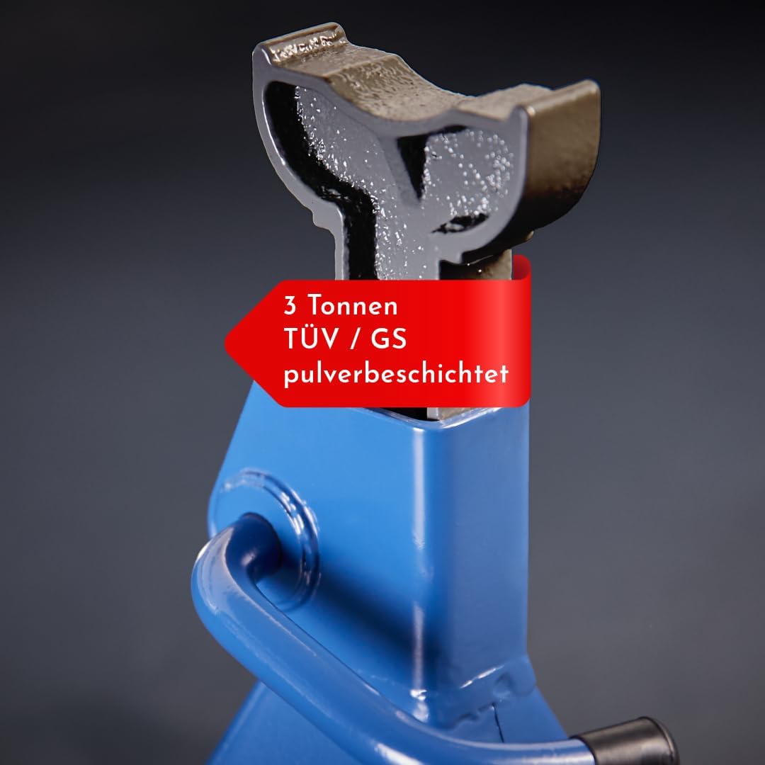 Unitec 10889 3000 kg für PKW höhenverstellbar Unterstellbock Profi 3 Tonnen in blau Sicherheitsböcke