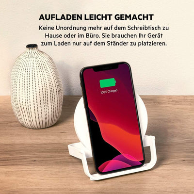 Belkin drahtloser BoostCharge Ladeständer, 10 W (Qi-zertifiziertes schnelles drahtloses Ladegerät fü