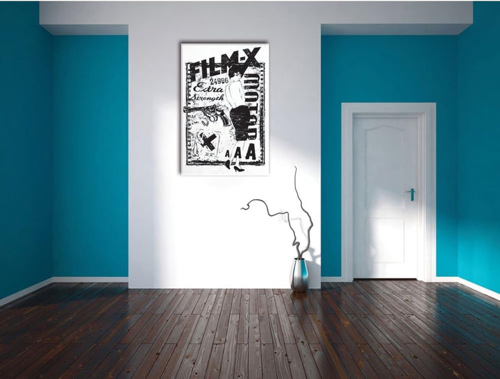 Pixxprint Film x White Bild auf Leinwand, XXL riesige Bilder fertig gerahmt mit Keilrahmen, Kunstdru