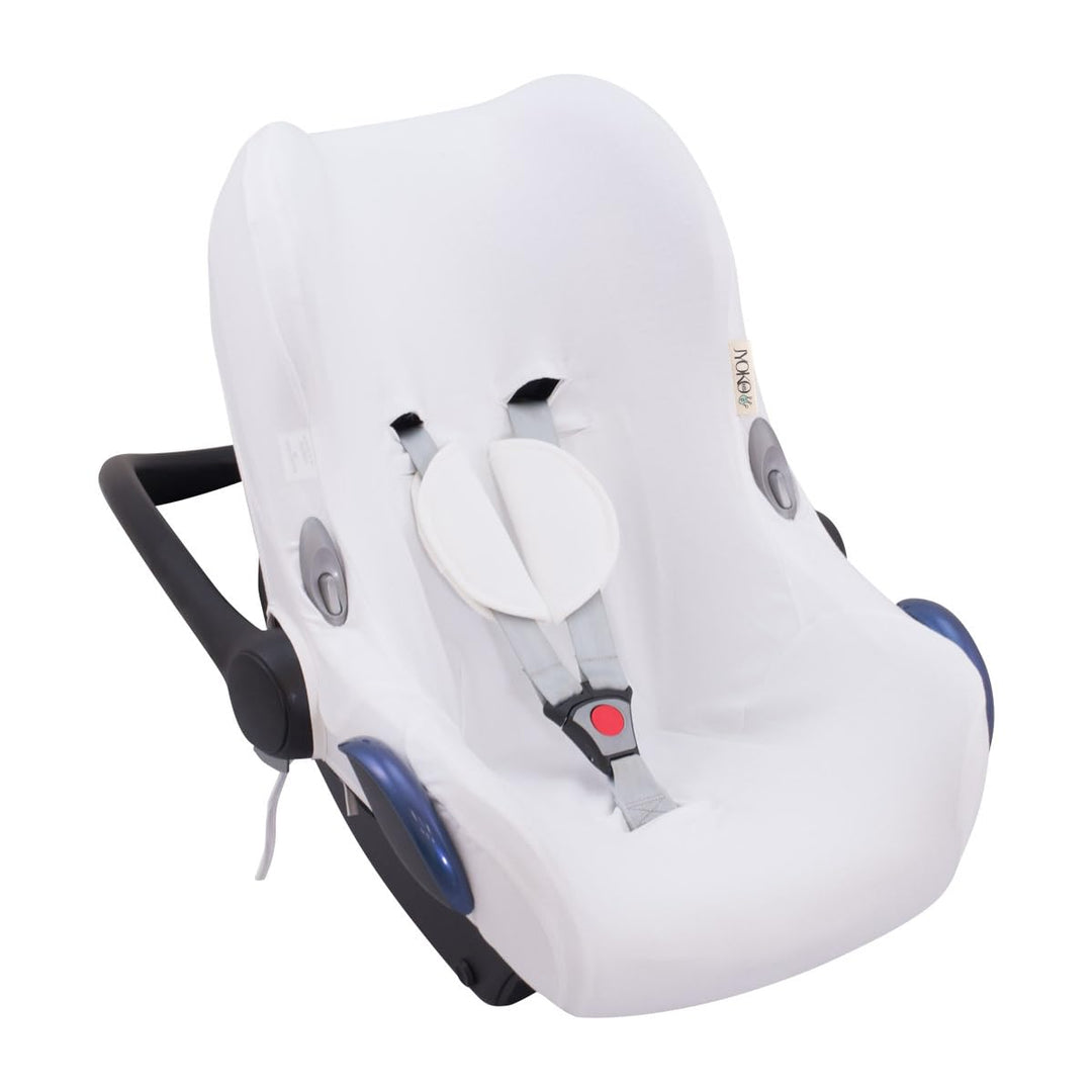 JYOKO KIDS Bezug für Autositz kompatibel mit Maxi Cosi Cabriofix, City Streety, aus Baumwolle (White