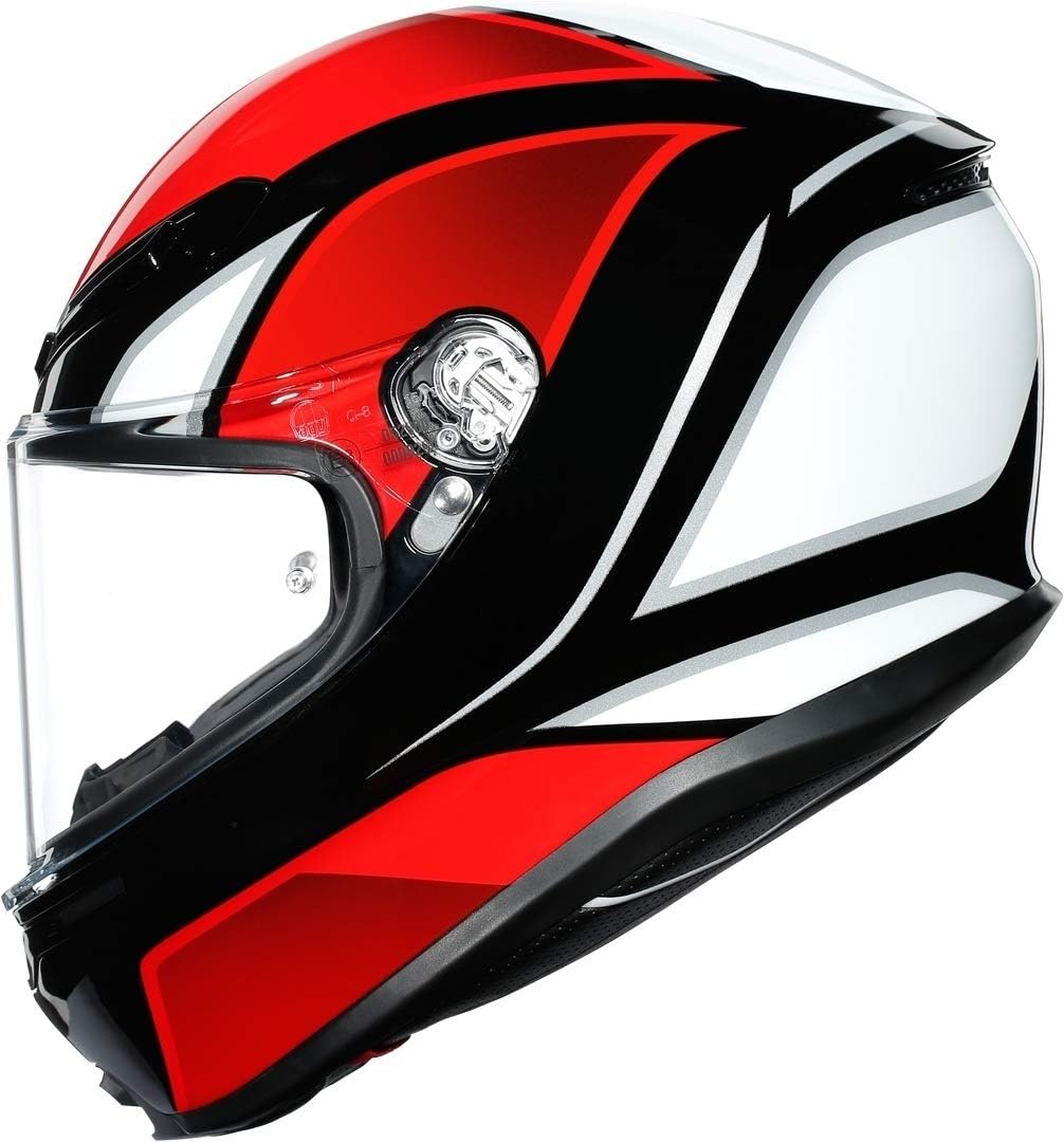 AGV Herren K6 Motorrad Helm XXL HYPHEN BLACK/RED/WHITE, XXL HYPHEN BLACK/RED/WHITE