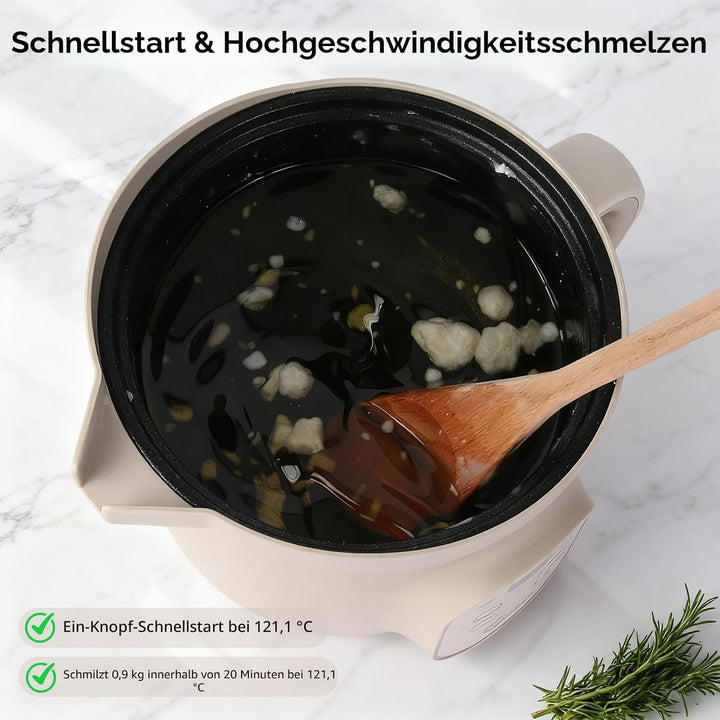 Yuuchail 1,5 l elektrischer Wachsschmelzer mit Digitalanzeige, präziser Temperaturregelung (30–150 °