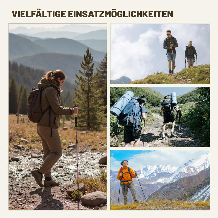 Nordic Walking Stöcke für Damen und Herren, 2PC wanderstöcke teleskop faltbar, Hochwertige Walking S