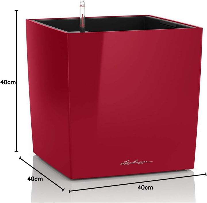 LECHUZA CUBE Premium 40 scarlet rot hochglanz 16367 39x39x40 cm Scarlet Rot Hochglanz, 39x39x40 cm S