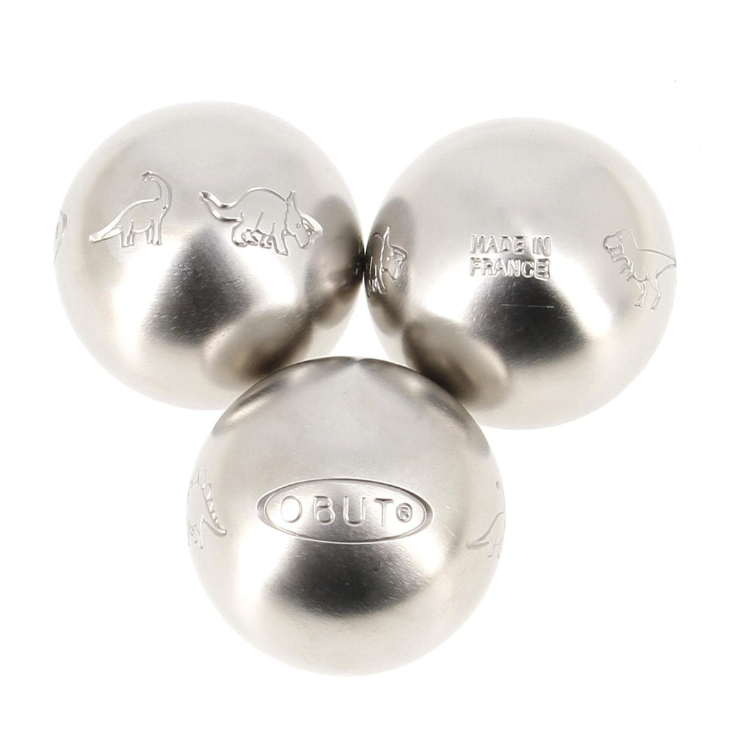 Obut - Junior Edelstahl Dino – Boccia-Kugeln Silber Einheitsgrösse, Silber Einheitsgrösse