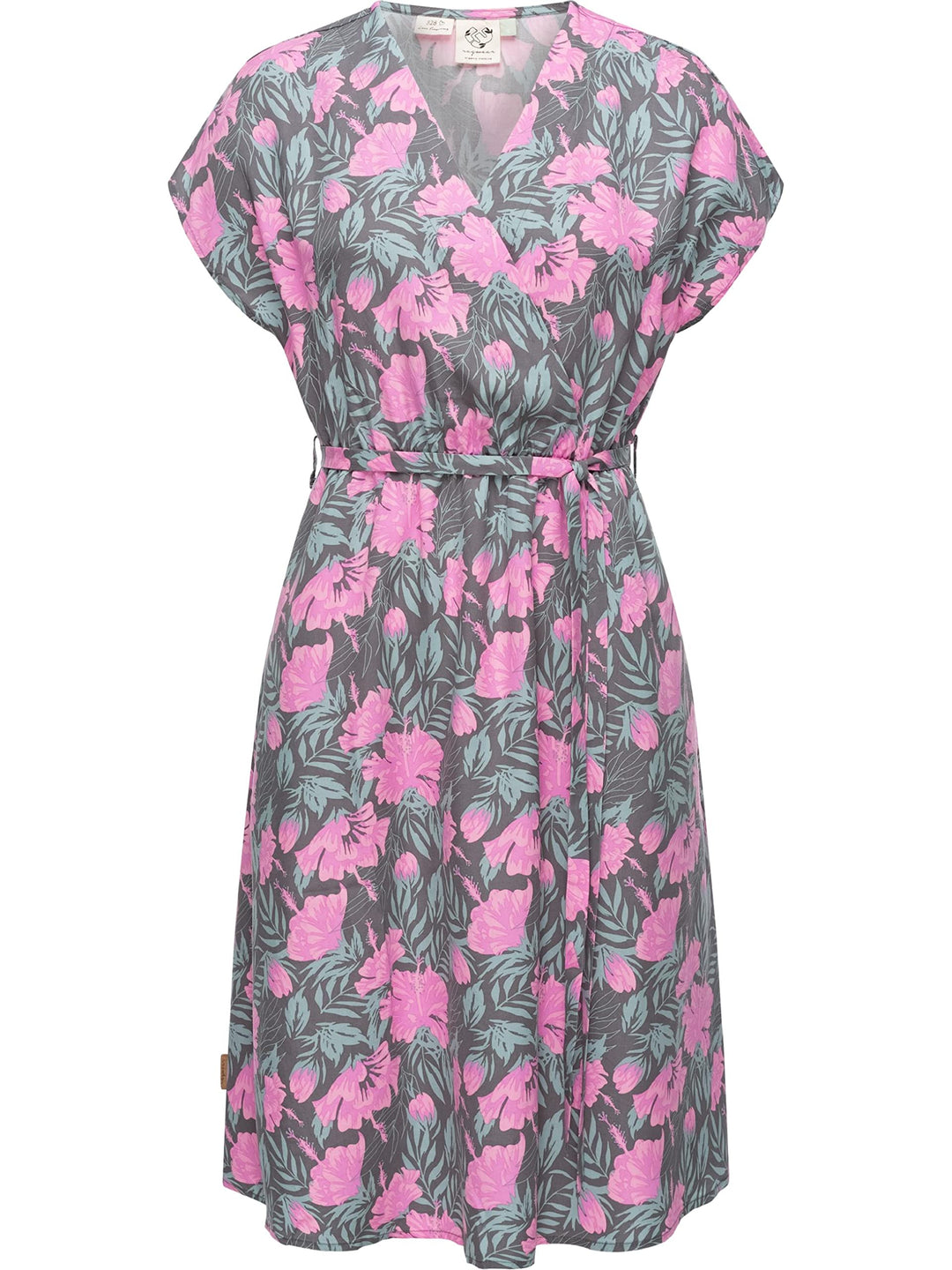 Ragwear Damen Kleid Midi Sommerkleid aus Lyocell Selyma Organic XS-XXL S Tall Grau, S Tall Grau