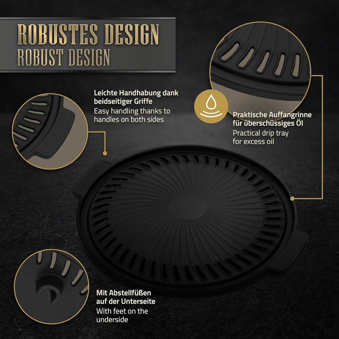 BBQ#BOSS Raketenofen mit Grillpfanne, Tragetasche, Silber, Edelstahl, Gusseisen Grillplatte, Camping