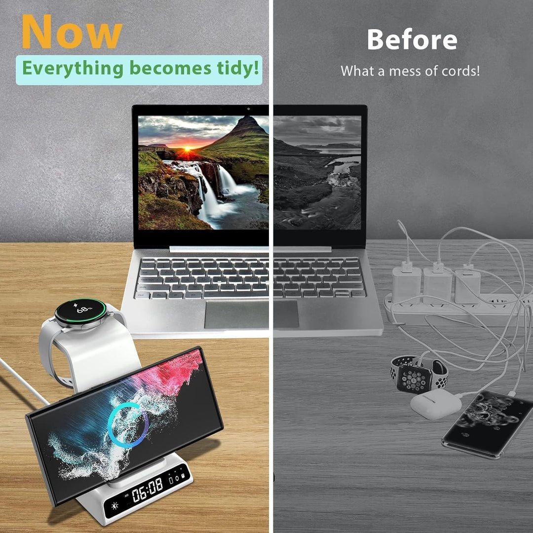 leQuiven Induktive Ladestation für Samsung, 3 in 1 Kabelloses Ladestation für Galaxy Z Fold 5/Z Flip