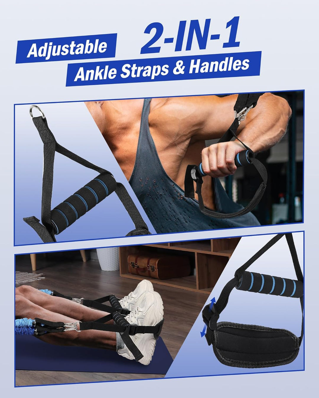 ALongSong Fitnessbänder Pilates Bar Set mit Widerstandsbänder 20-360lbs, Trainingsbänder Krafttraini