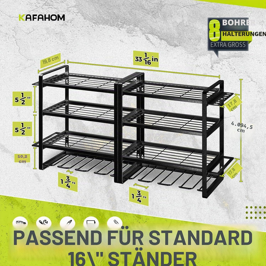KAFAHOM Elektrowerkzeug-Organizer, 4 Schichten Garagen-Werkzeug-Organizer und Aufbewahrungsregal für