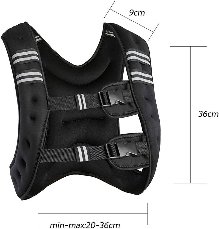 Gewichtweste Trainingsweste 10kg Gewichtsweste X-Style 10 kg für Fitness und Laufen Verstellbare Lau