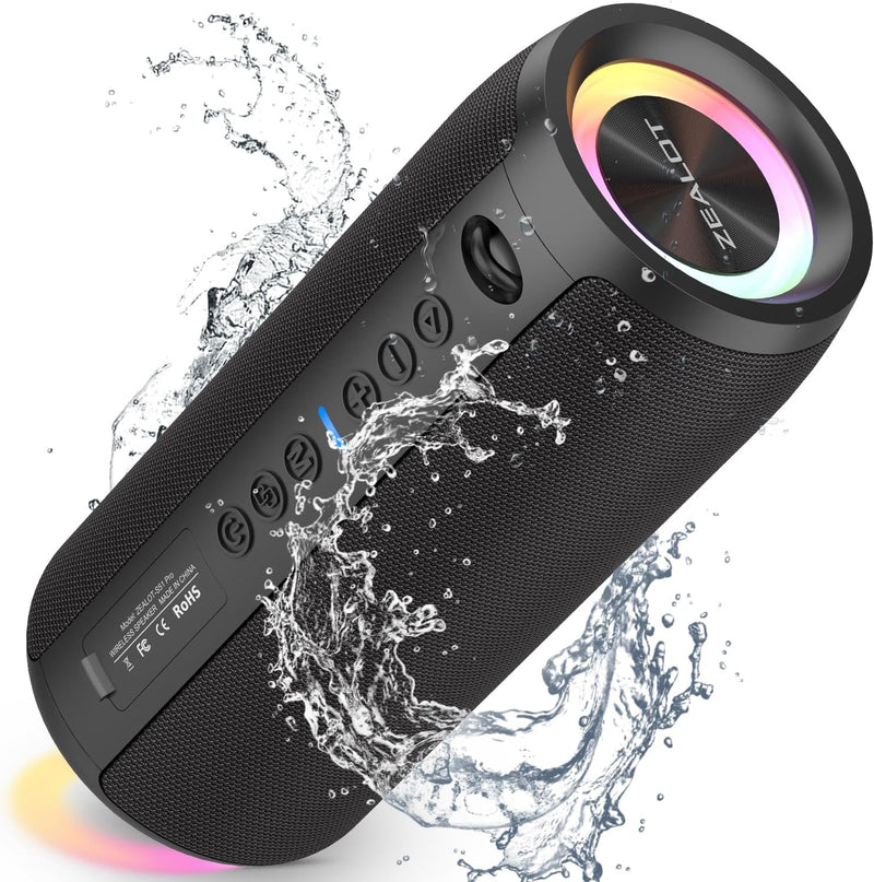 ZEALOT Bluetooth Lautsprecher S51 Pro mit Licht,Musikbox Tragbarer Blueooth Box,40W kraftvoller Ster