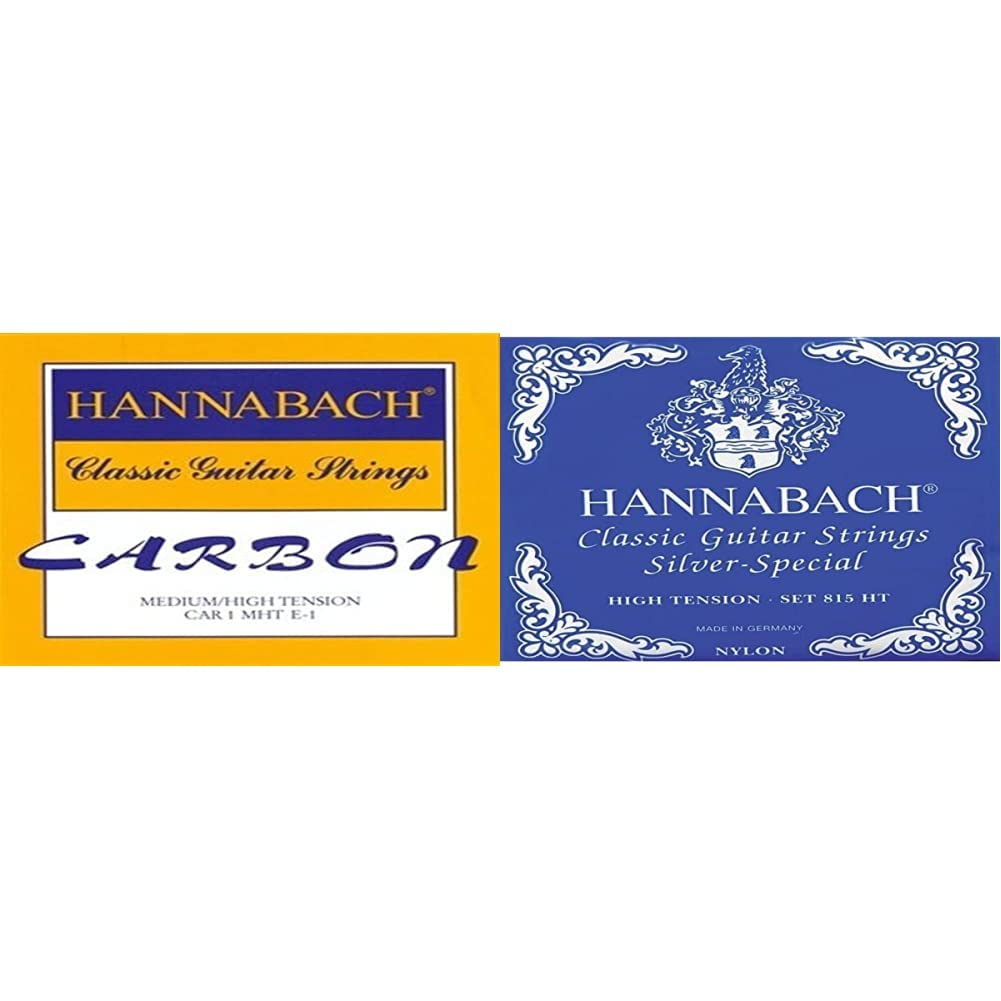 Hannabach 652719 Klassikgitarrensaiten CARBON Medium/High Tension Diskant - 3er Diskant &amp; 652538 Sai