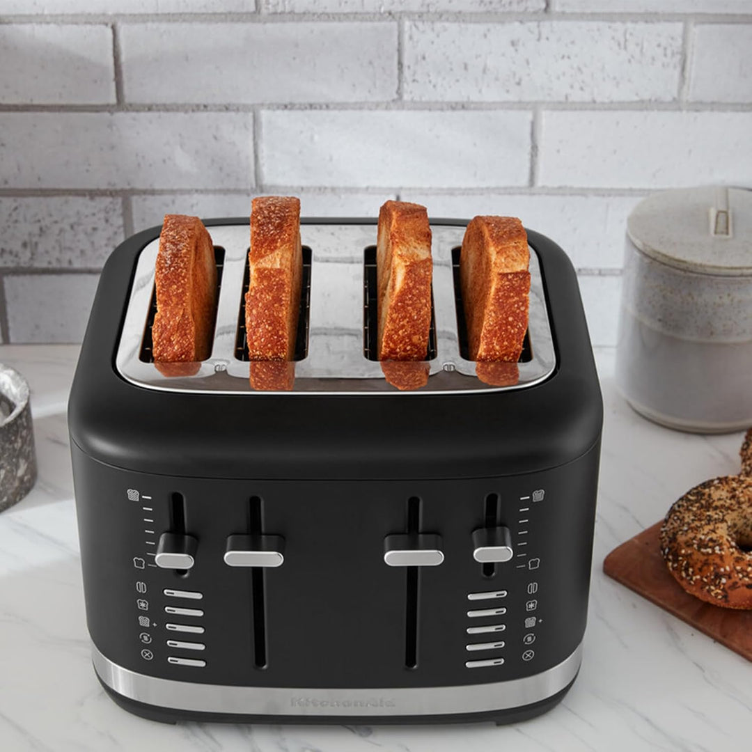 KitchenAid 5KMT4109EBM Toaster für 4 Scheiben, Manuelle Bedienung, 7 Bräunungsstufen, Extrabreite Sc