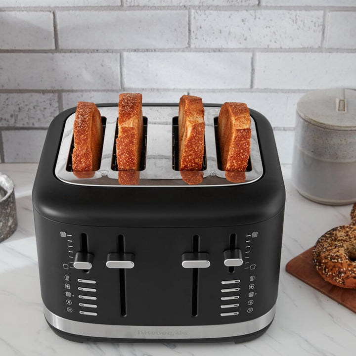 KitchenAid 5KMT4109EBM Toaster für 4 Scheiben, Manuelle Bedienung, 7 Bräunungsstufen, Extrabreite Sc