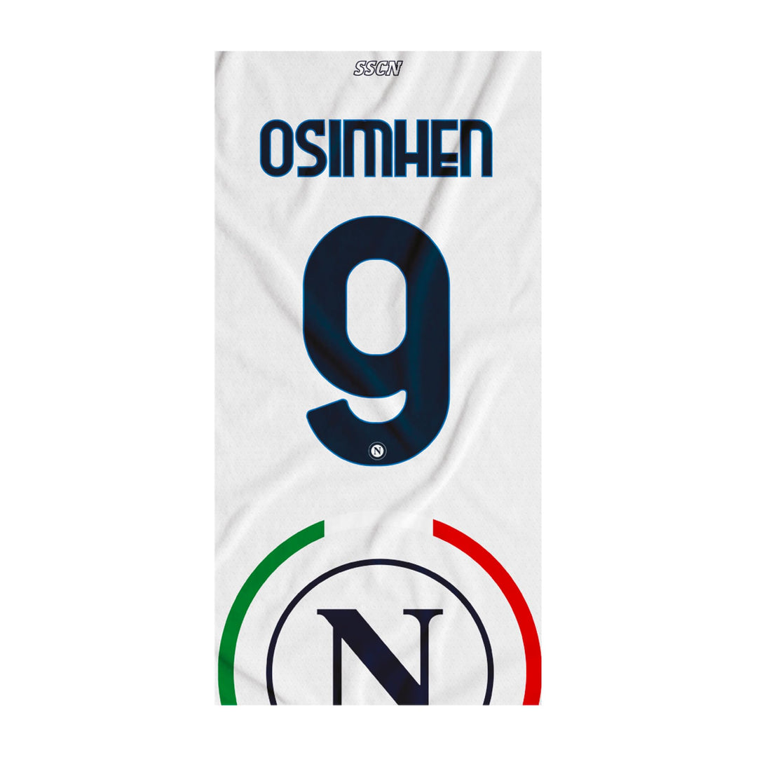 SSC Napoli Unisex – Erwachsene Osimhen Strandtuch, Weiss, TU