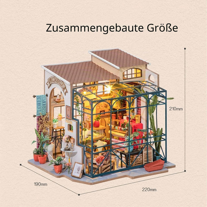 Rolife Mini DIY Handwerk Puppenhaus Kit Blumenladen Modell Puppenhaus Spielzeug Set Erwachsene Teena