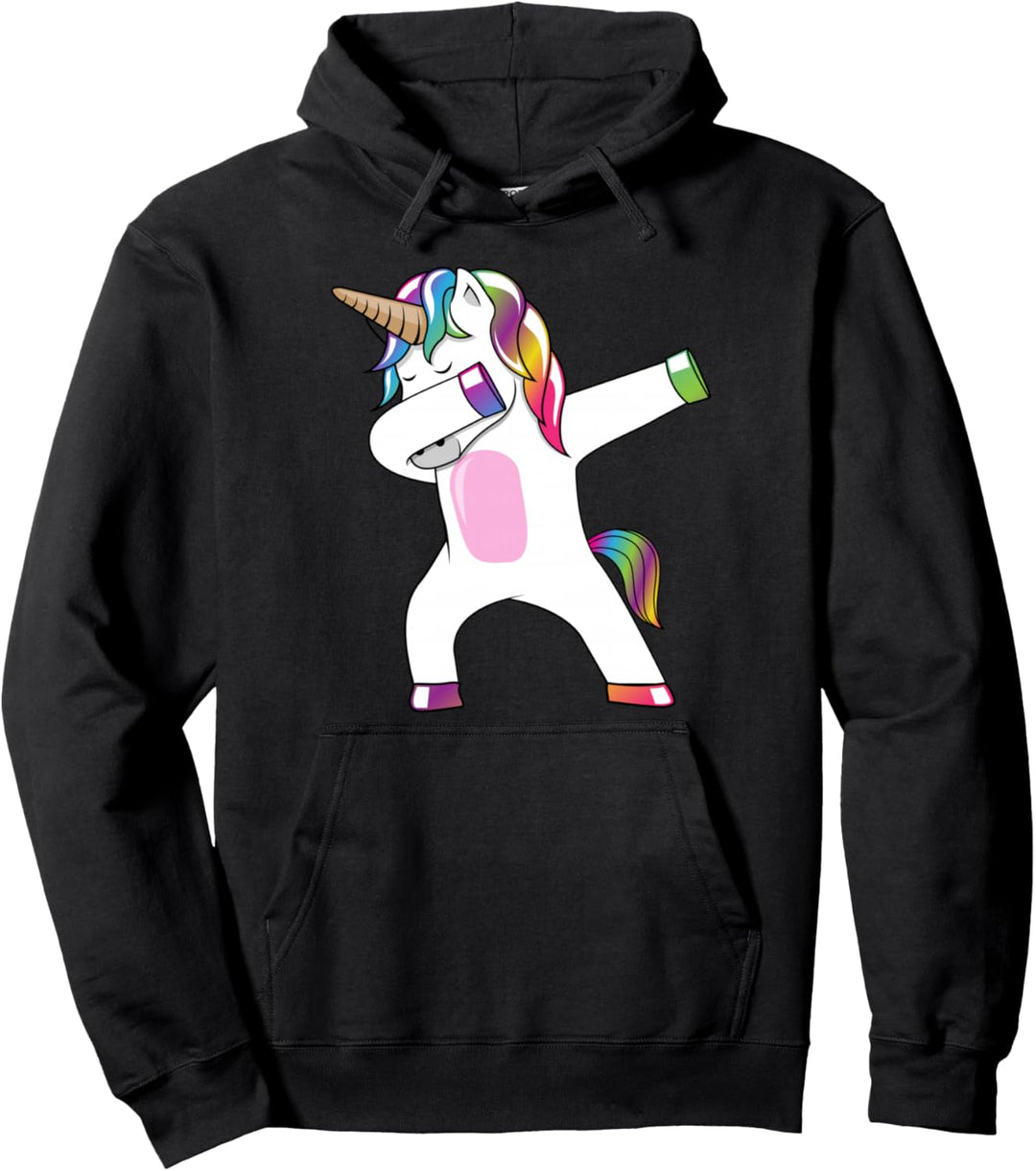 Dabbing Unicorn Hoodie- Dab Dance Sweatshirt Rainbow Unicorn Pullover Hoodie