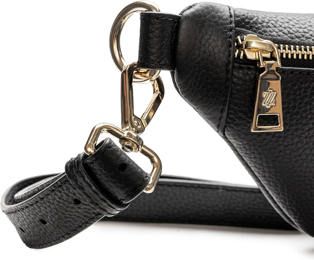 Lazarotti Bologna Leder Gürteltasche Damen | längenverstellbarer Tragegurt | grosse Bauchtasche 31 c