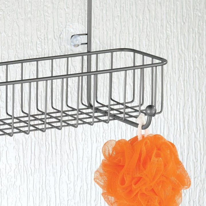 mDesign Duschablage aus rostbeständigem Metall – einfache Montage an der Duschtür – Duschregal zum H