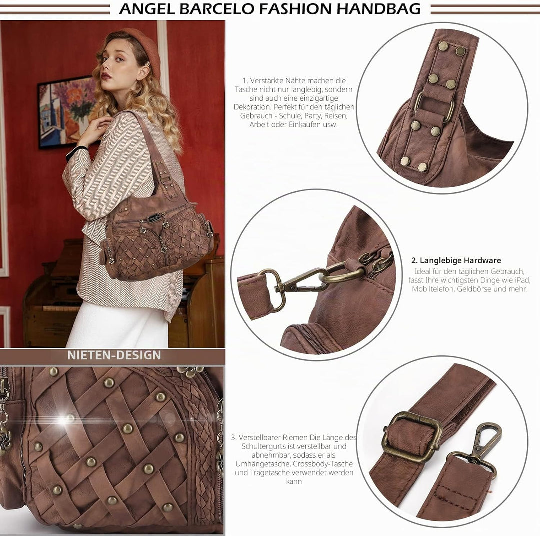 Angel Barcelo Geldbörsen und Handtaschen für Damen, Tragetasche, Schultertasche, Hobo-Taschen, modis